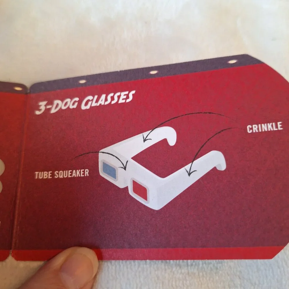 P.L.A.Y.'s Hollywoof Cinema 3-Dog Glasses Fun Dog Toy‎ New Squeaks Crinkle